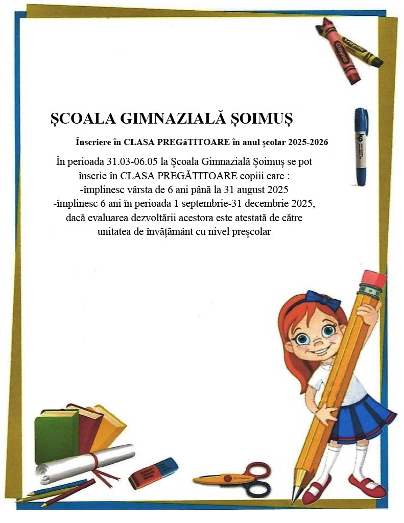 Înscrieri clasa pregătitoare